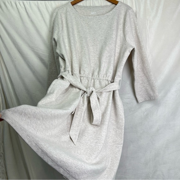 Duluth Women XL Ponte Pro Knit Three Forths Sleeve Midi Dress Belted Grey Cozy - Picture 10 of 16